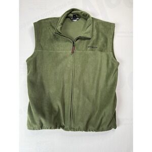 Winchester Vest Men Extra Large Green Fleece Full Zip Pockets Embroidered Hiking